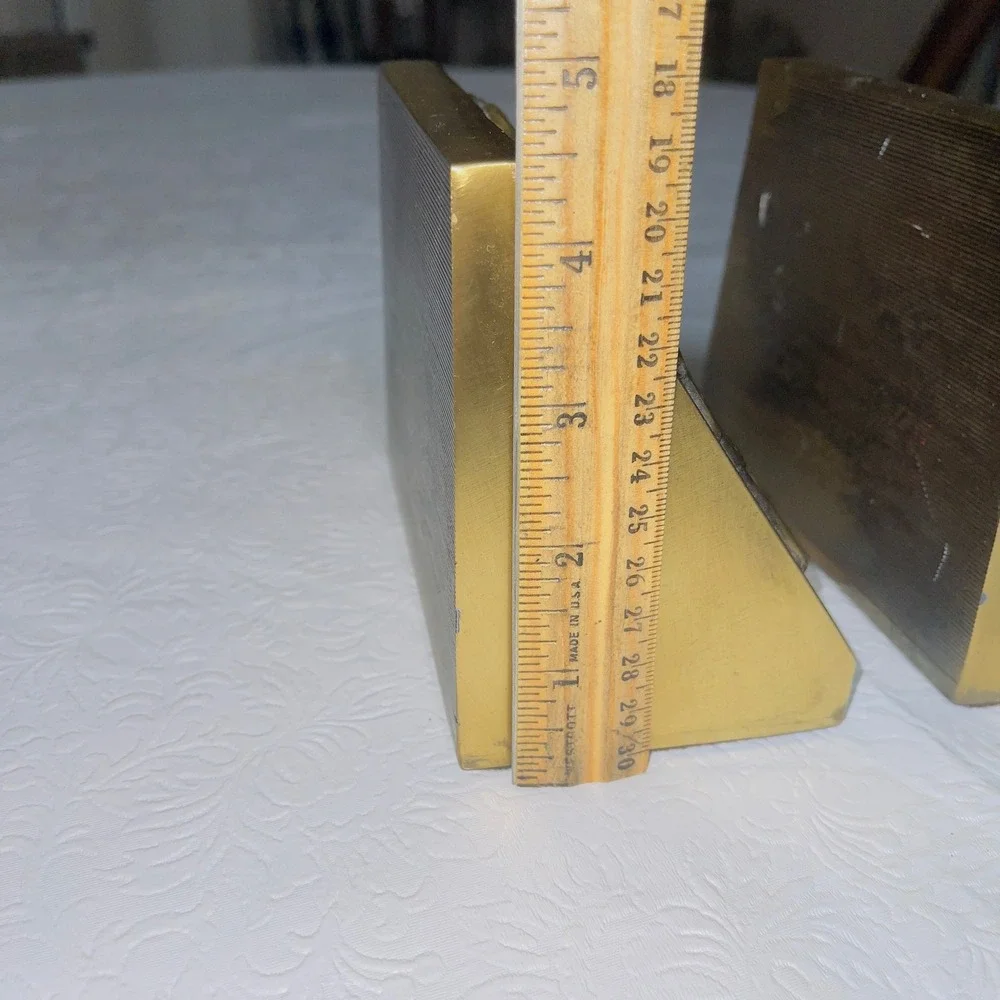 PM Craftsman Home Caduceus Medical Symbol OS Gold Brass Vintage Bookends
